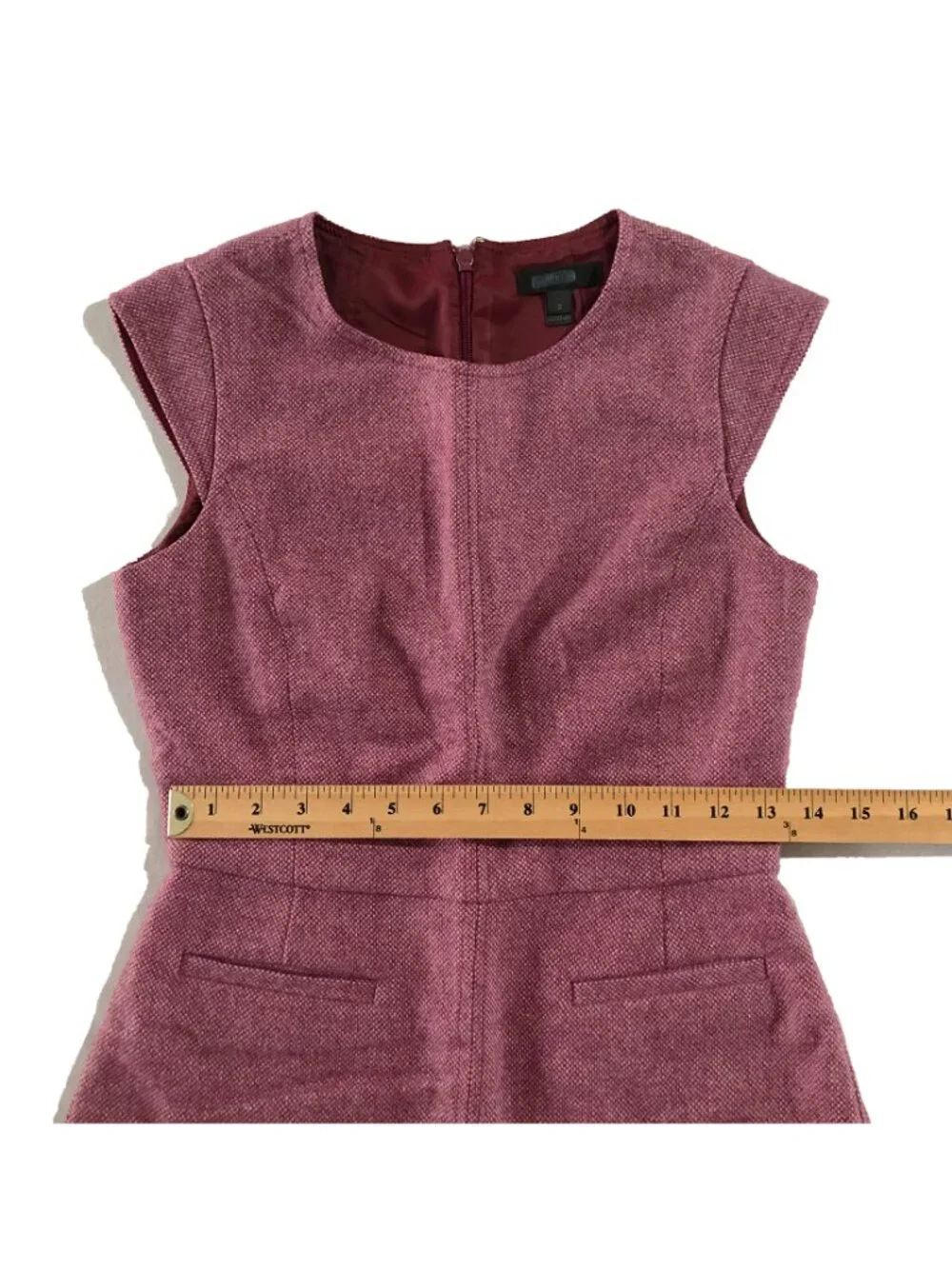 J. Crew Sheath Dress Womens 2 Pink Wool Blend Lined Career Office Preppy